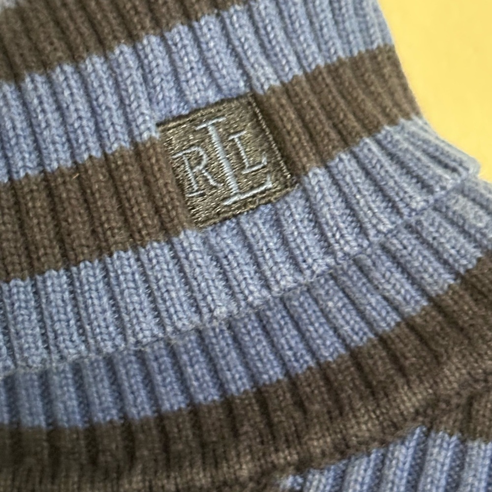 Lauren Ralph Lauren Blue and Black Striped‎ Turtleneck - Picture 3 of 4